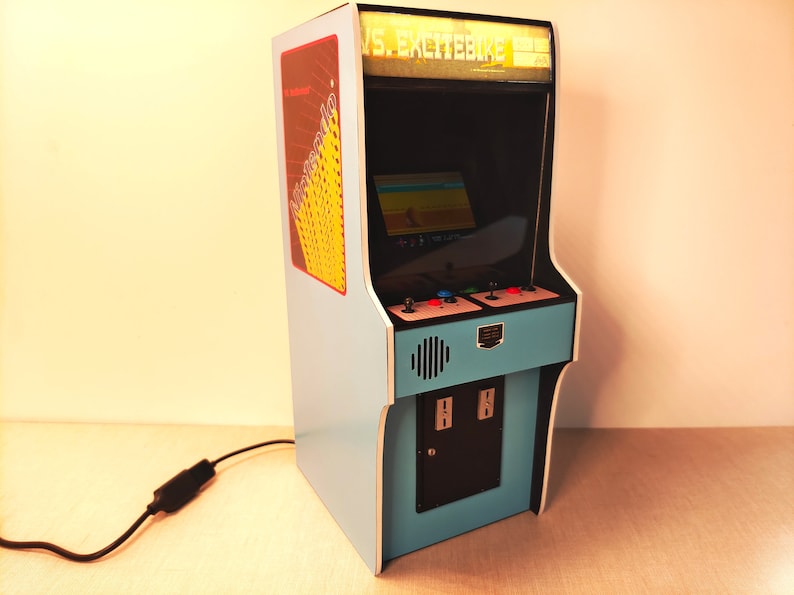 Miniature Excite Bike arcade machine, 1/6 scale, playscale.