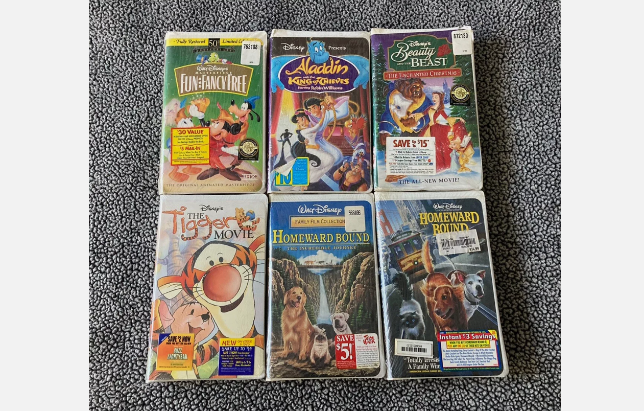 Factory Sealed Disney VHS Tapes