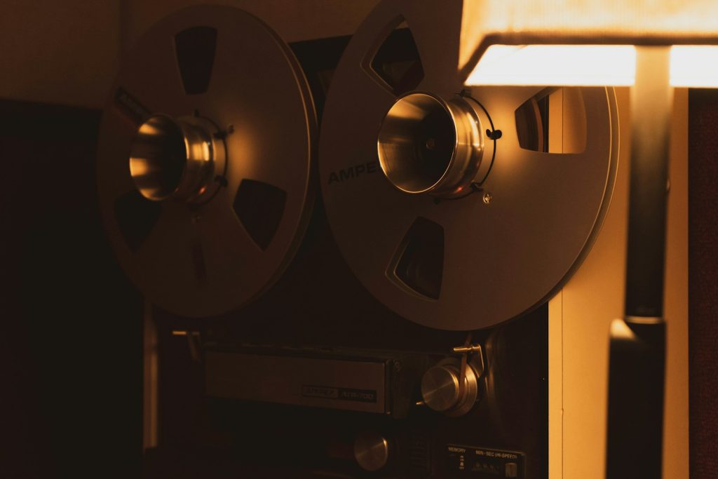 a close up of a movie projector