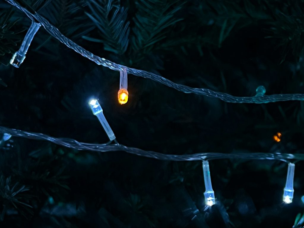 a bunch of lights that are on a tree