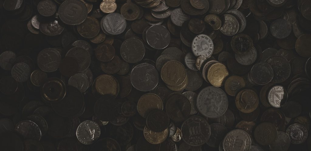 assorted-color-shape-and-denomination coin lot