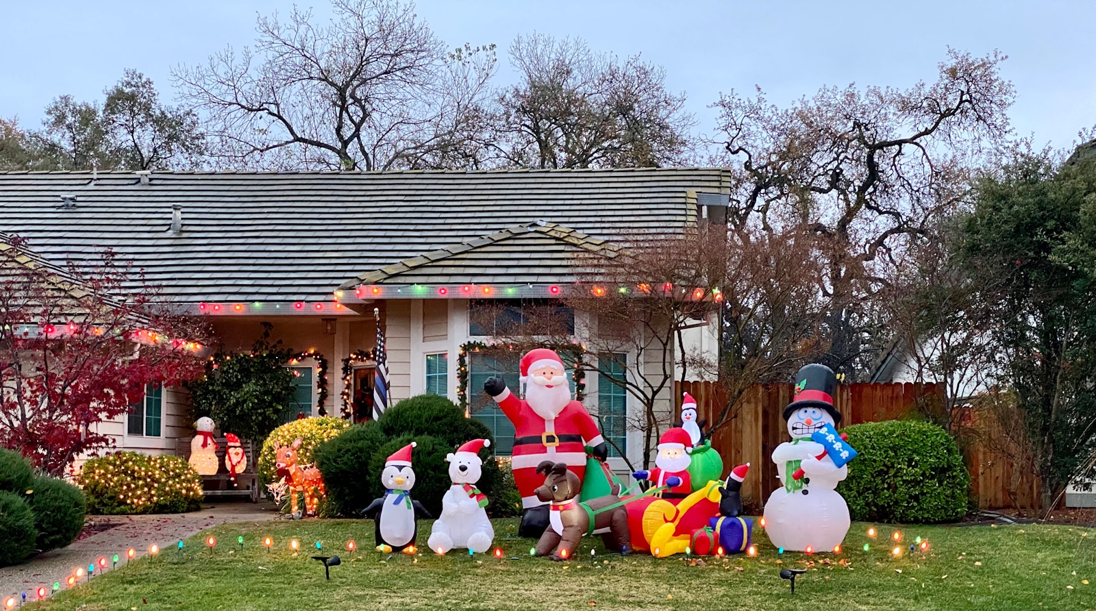 Santa Claus decors during daytime