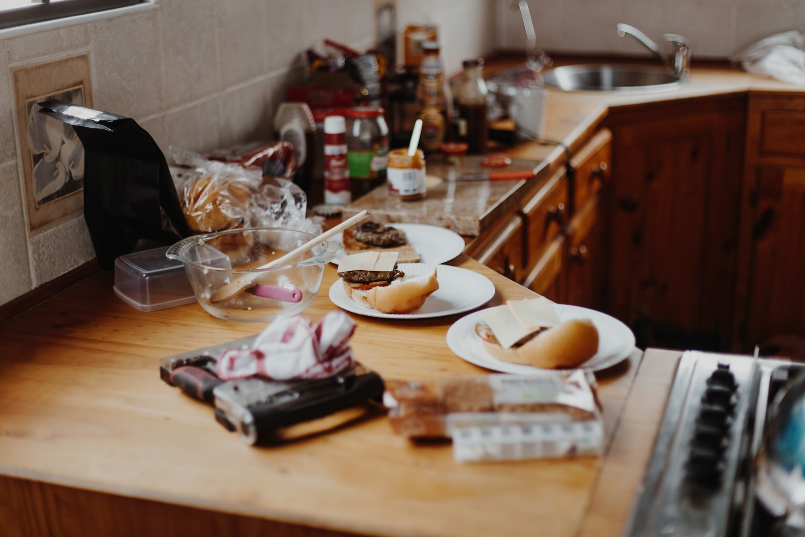 clear plastic container on brown wooden table