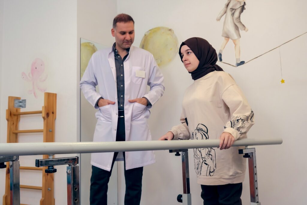 a man and a woman standing next to each other