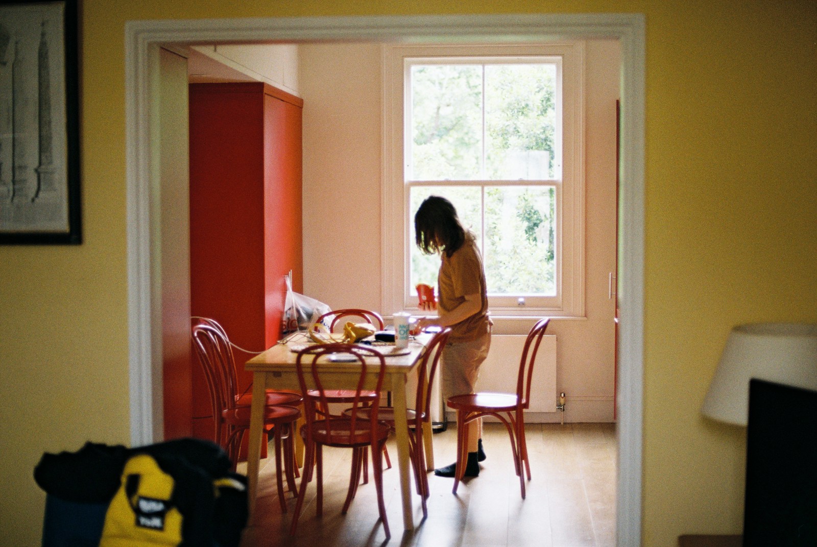 a person standing in a room