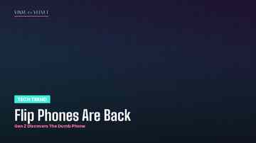 Editorial graphic reading Flip Phones Are Back, Gen Z Discovers The Dumb Phone