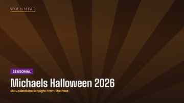 Editorial graphic reading Michaels Halloween 2026, Six Collections Straight From The Past