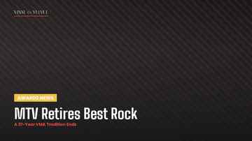 Editorial graphic reading MTV Retires Best Rock, A 37-Year VMA Tradition Ends