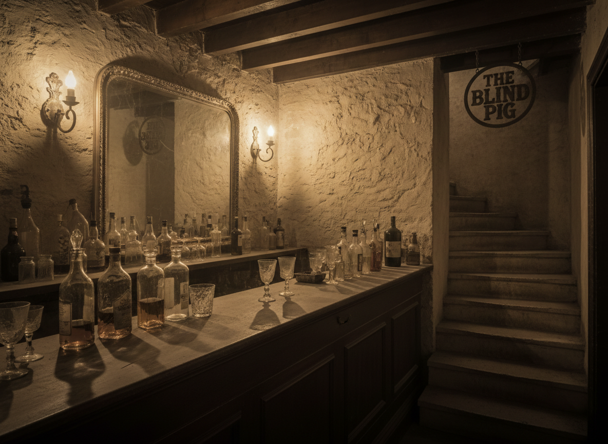 Hidden 1930s prohibition-era speakeasy bar discovered beneath a house