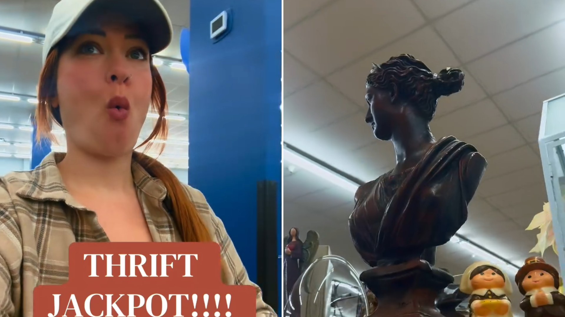 Thrift Shopper Made a Shocked Face the Second She Spotted a Heavy Statue on a Random Store Shelf, and She Is Calling It the Biggest Jackpot of Her Entire Thrifting Career
