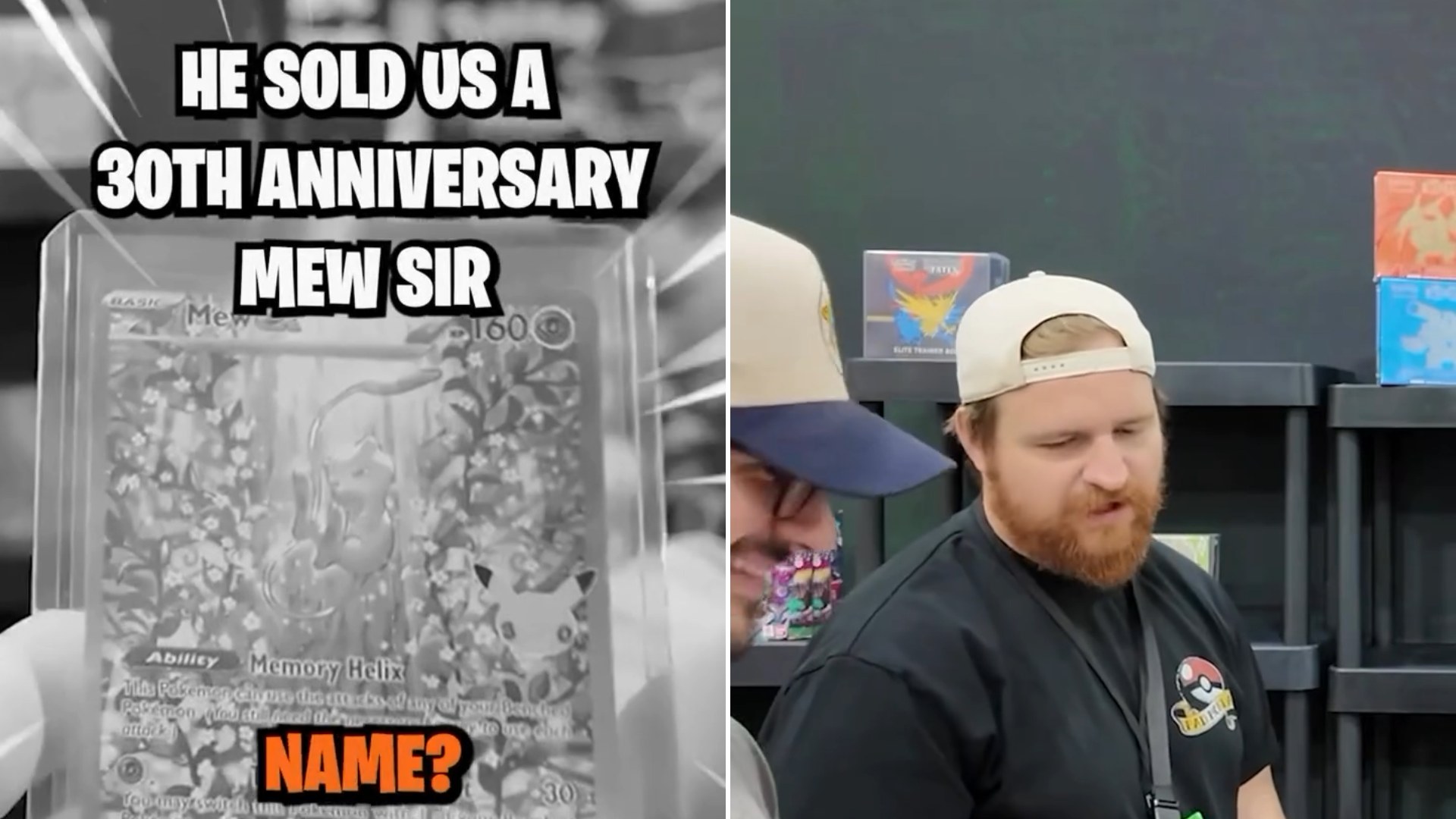 Pokemon 30th anniversary Mew card and convention vendor confrontation