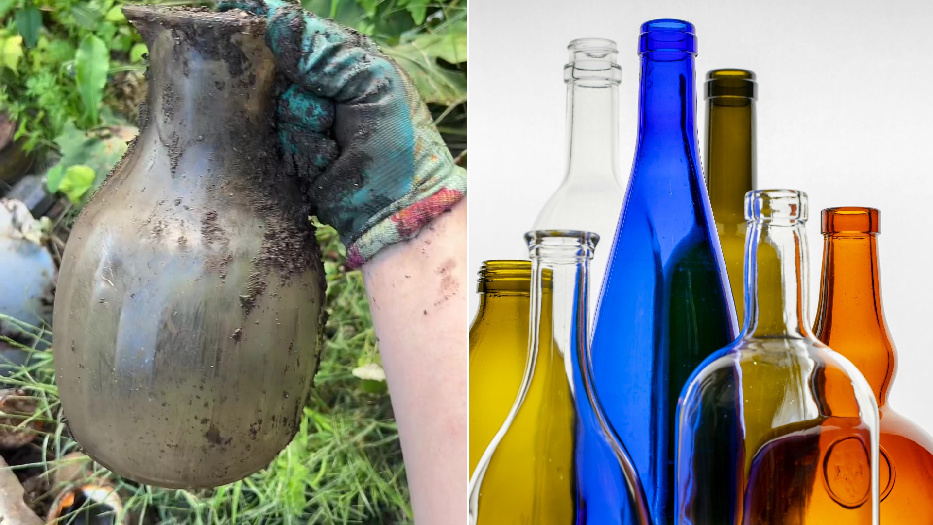 Homeowner Digs Into a Random Patch of Dirt in Her Yard on a Hunch and Pulls Out Old Glass Bottles and Other Buried Objects, Saying She “Had the Feeling for a Reason”