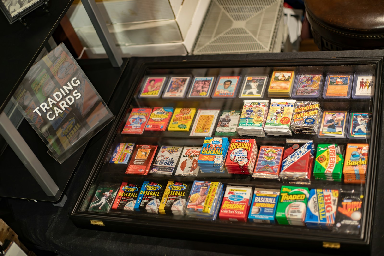 a display case filled with lots of different types of matches