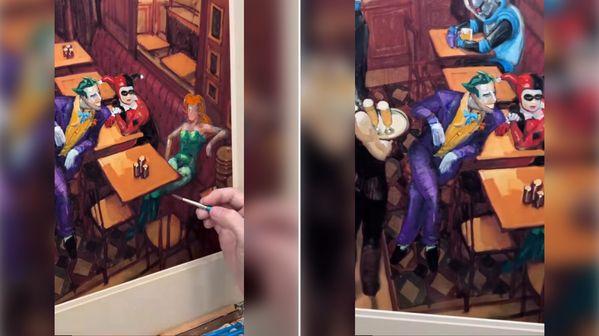 Two stills from an Instagram reel by @tylerturnbullart.