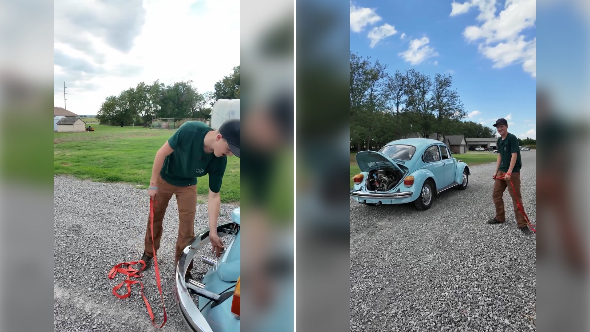 Two stills from an Instagram reel by @speedbumpgarage.