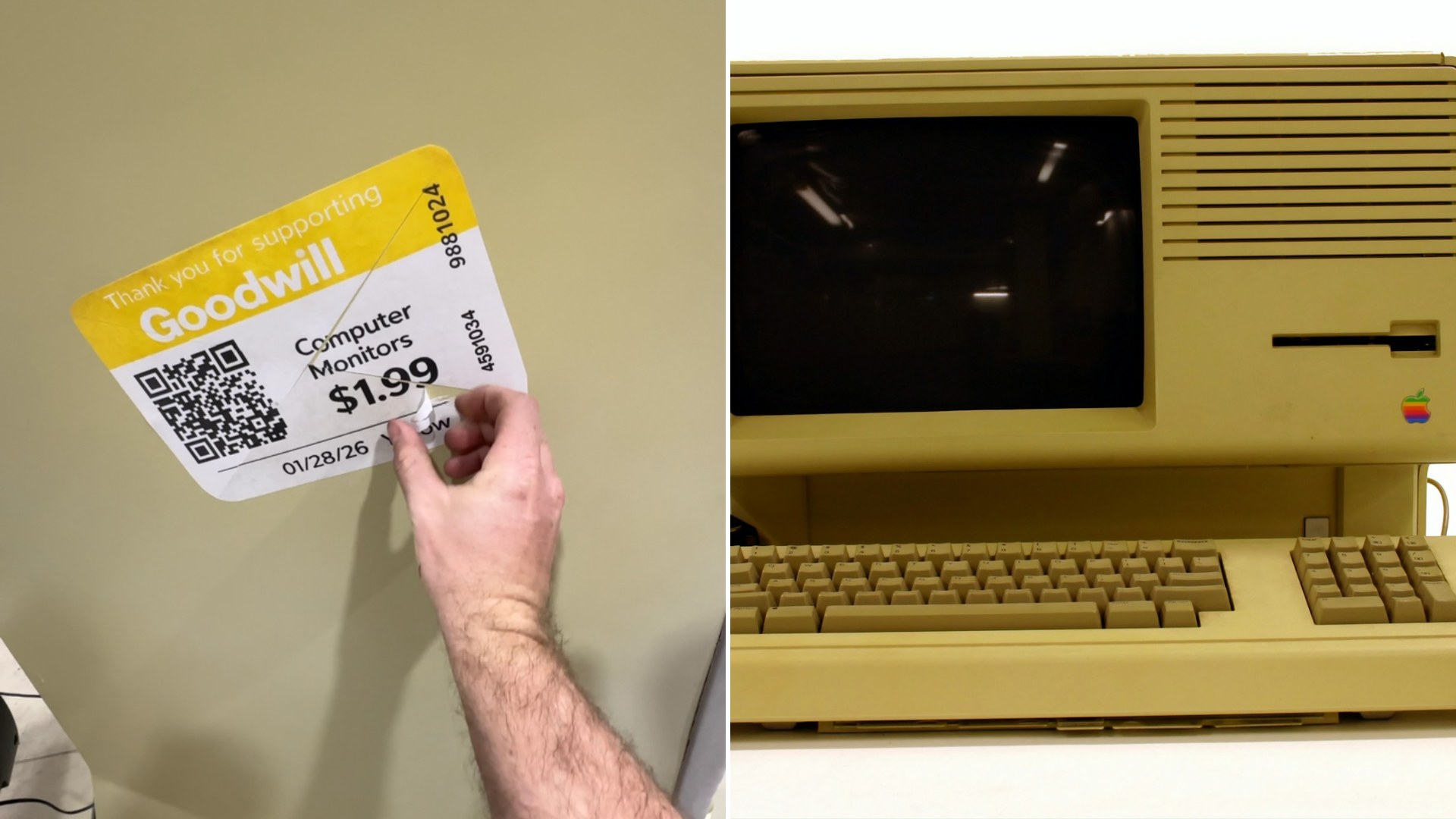 A Goodwill Price Tag Gets Peeled Off a Mysterious Vintage Computer Speaker That Still Plays, Clicks, and Sounds Just Right