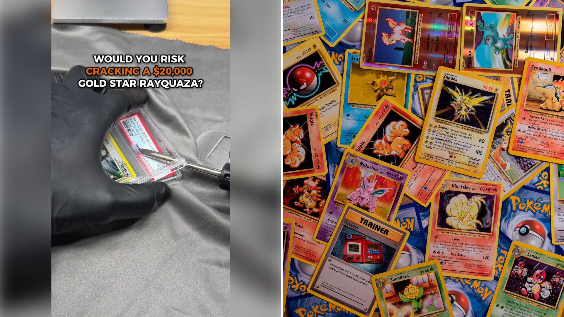 Card Restorer Cracks a PSA 2 Gold Star Rayquaza Out of Its Slab, Finds Severe Delamination Lifting One Corner and Spends More Than Two Days in a Humidor and Presses to Flatten It