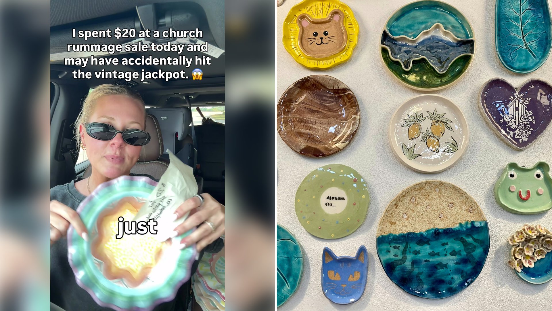 Shopper Pays $20 at a Church Rummage Sale for Seven Hand Painted Plates Stamped 1988 on the Back, the Year She Was Born, Then Finds Single Plates Listed Near $200 Each