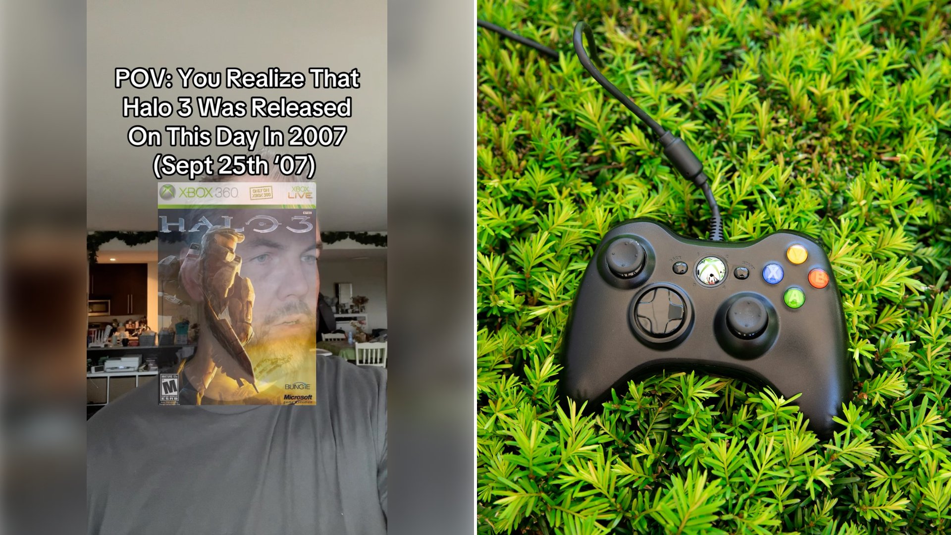 Gamer Realizes Halo 3 Launched 19 Years Ago Today, Watches His Hair Turn Gray on Camera and Says He Is Booting Up the Master Chief Collection That Night