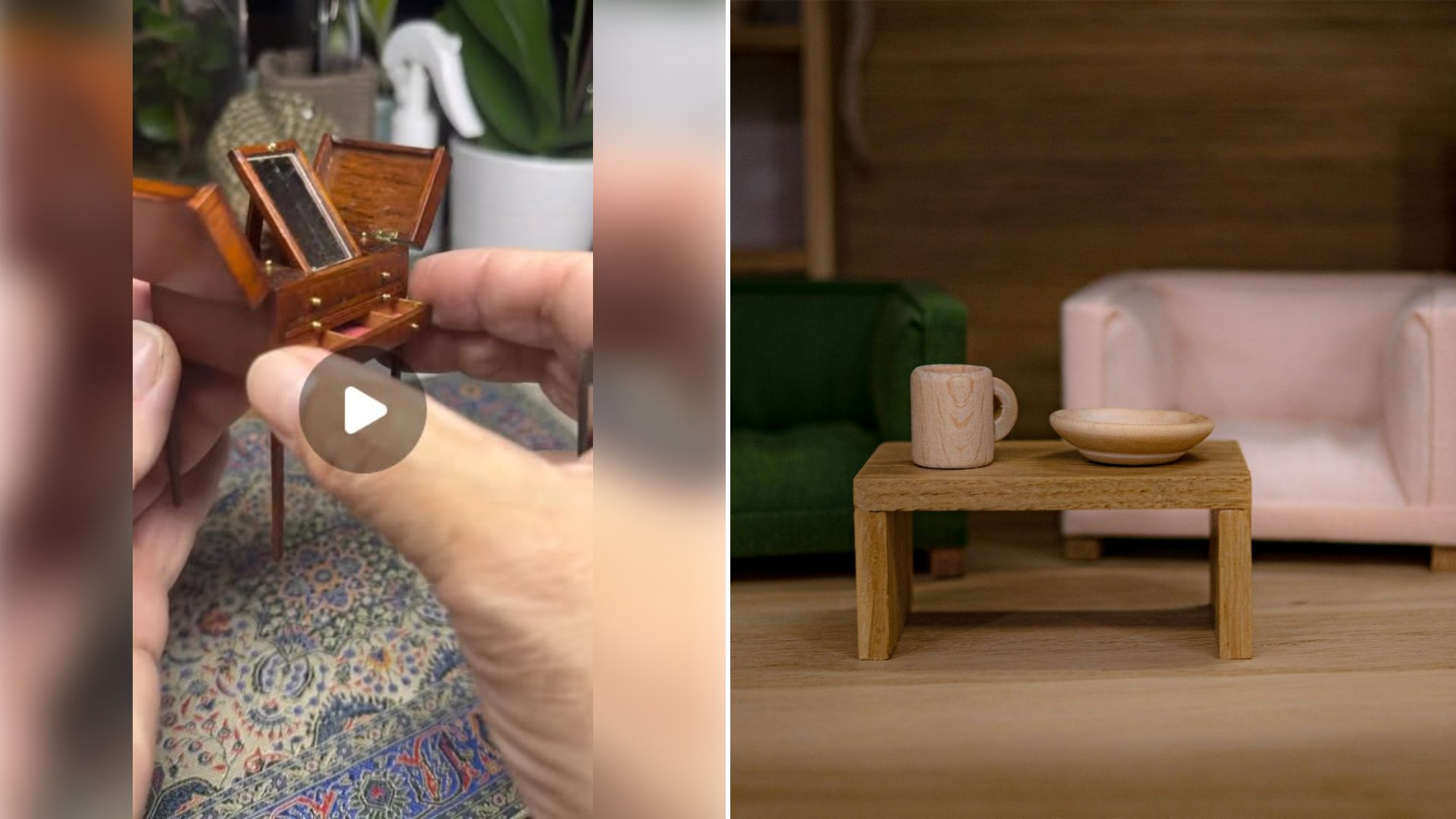 Tiny antique vanity cabinet built by a known miniature furniture craftsman opens and closes with genuinely intricate hidden mechanics, and this exact piece is heading to an upcoming estate auction where collectors are already circling