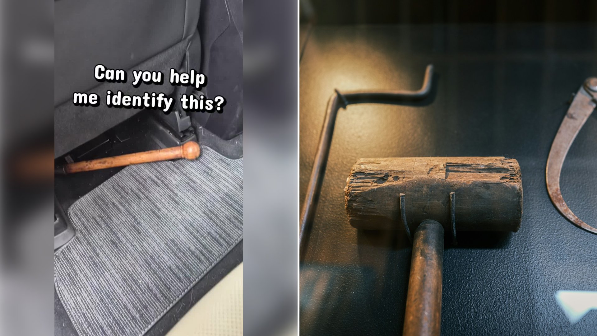 Mysterious Antique Wooden Club Shaped Tool Turned Up Under A Car Seat And Has Apparently Been A Longstanding Unsolved Family Mystery, So The Owner Finally Turned To The Internet To Ask What On Earth The Object Actually Is
