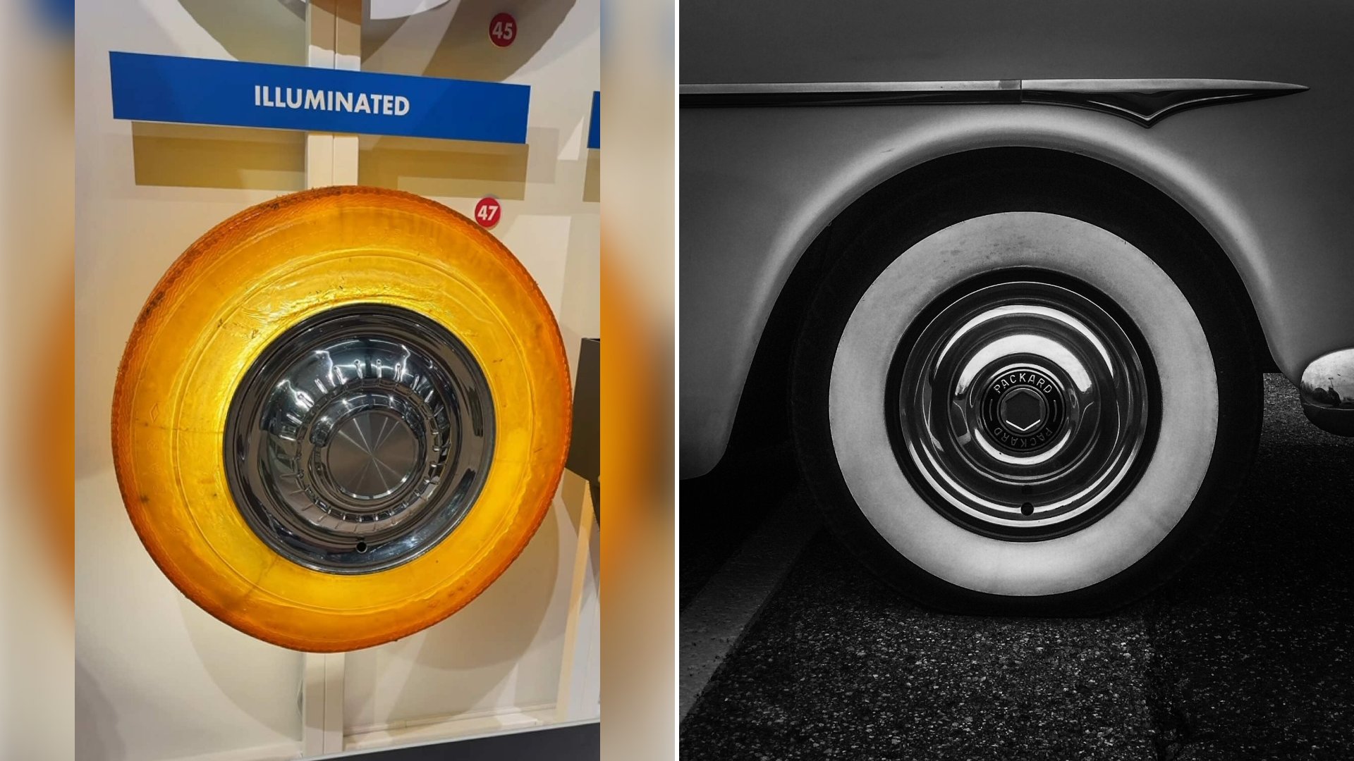 Museum Tour Guide Pointed Out An Obscure Vintage Concept Car Feature, An Original Illuminated Glowing Tire From Decades Ago, And Admitted That Most Visitors Walk Right Past It Without Ever Realizing What They Are Looking At