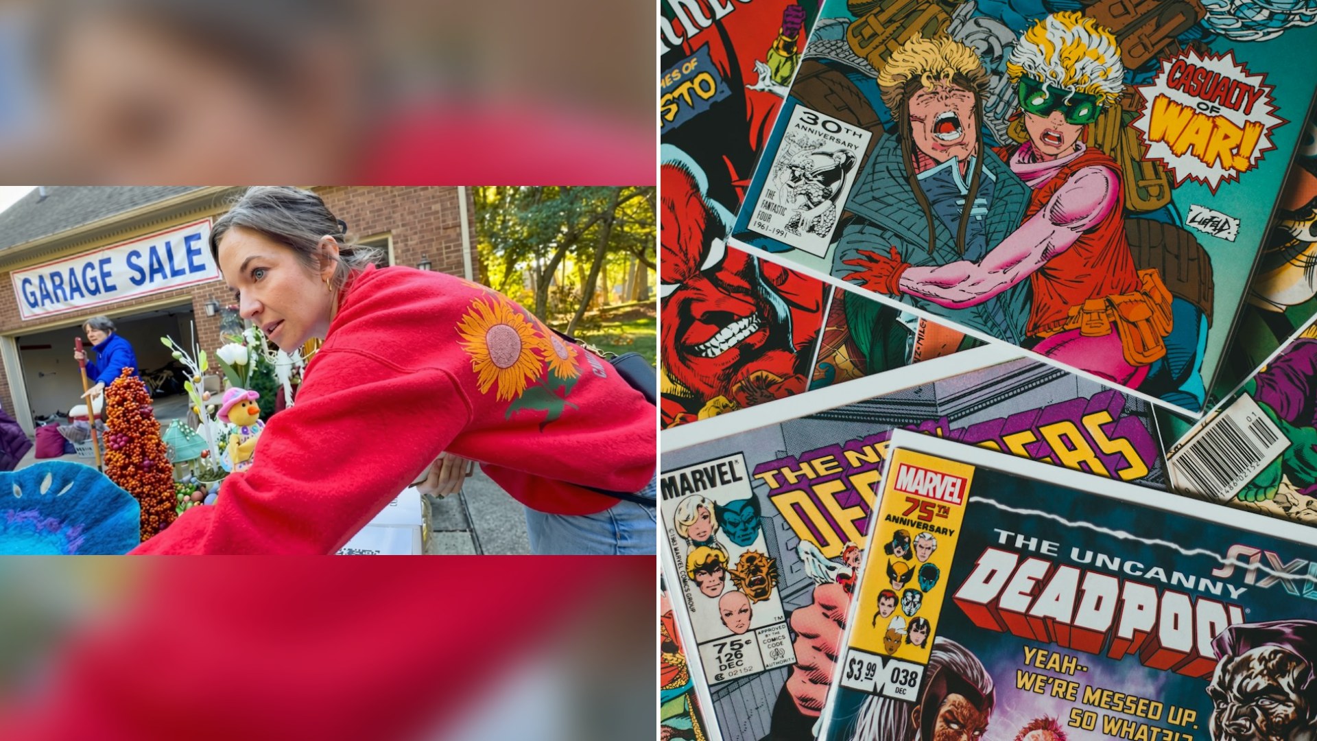 Their First Stop At A Kentucky Neighborhood Sale Was A Comic Book Sale And A Table Of Tiny Muscle Men Wrestling Figures