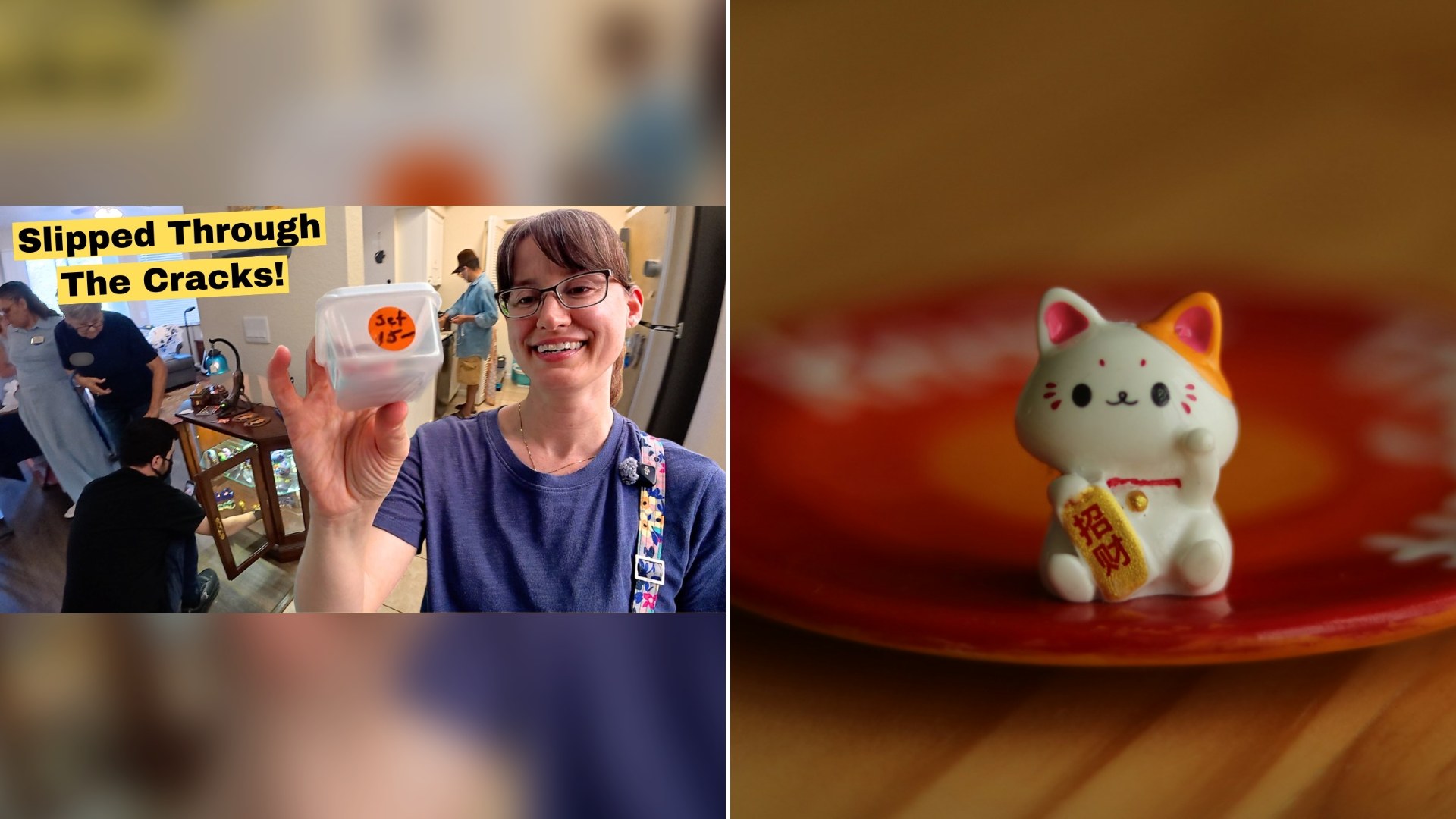 They Went To An Estate Sale With The Most Cat Stuff Of Their Lives, Passed On A Black Cat Lamp With Glowing Green Eyes, And Found A Tiny Sterling Cat Set Instead