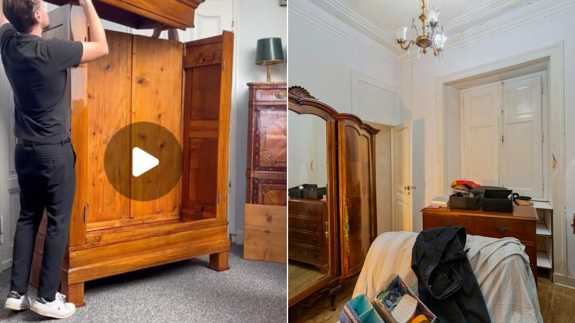 Antique Dealer Shows How a 200 Year Old Walnut Wardrobe Goes Together Without a Single Screw, and Furniture Lovers Cannot Stop Watching