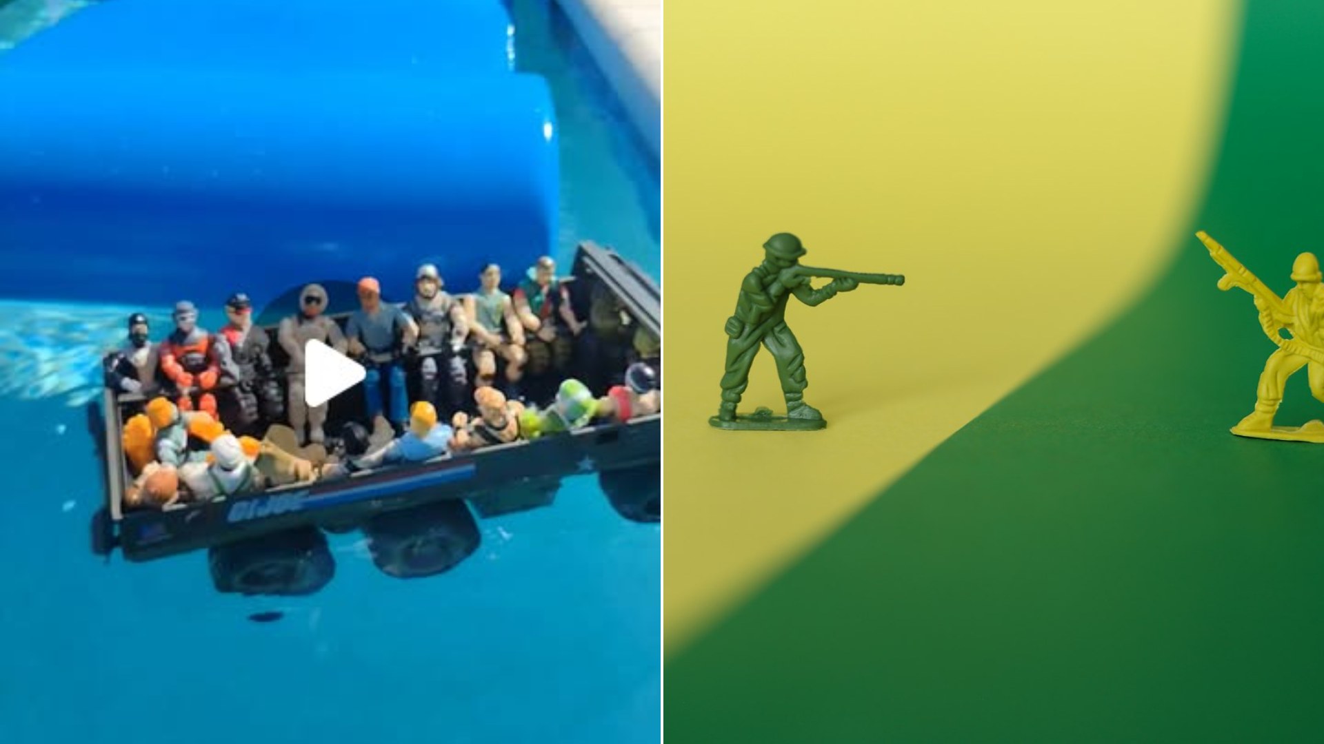 G.I. Joe Toy Water Test Sinks Almost Everything Except The Good Old APC, Which Keeps Floating And Outlasts The Rest While Cobra Rests At The Bottom