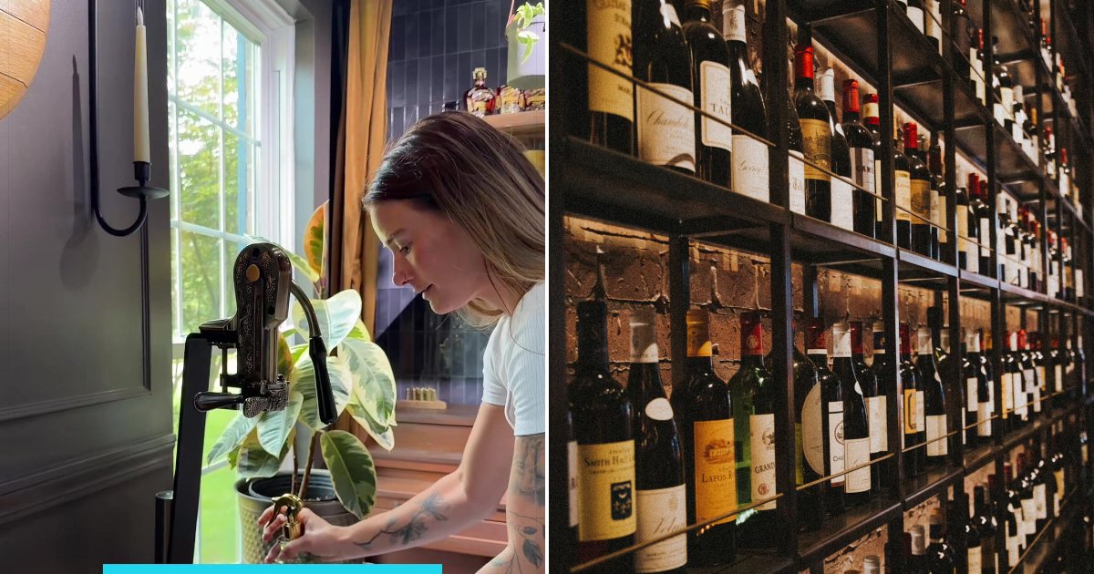 Thrifter found a heavy bronze and wood countertop wine opener at Goodwill, mounted it on her home bar with a drill, and after a first try pushed the cork down she got the lever to pull a cork cleanly on the second bottle