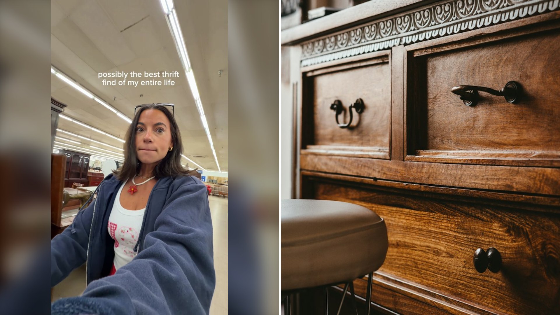 Thrifter Found a $75 Piece of Bedroom Furniture at a Pennsylvania Thrift Store She Says Sells for $300 Online and Then It Would Not Fit in Her Car