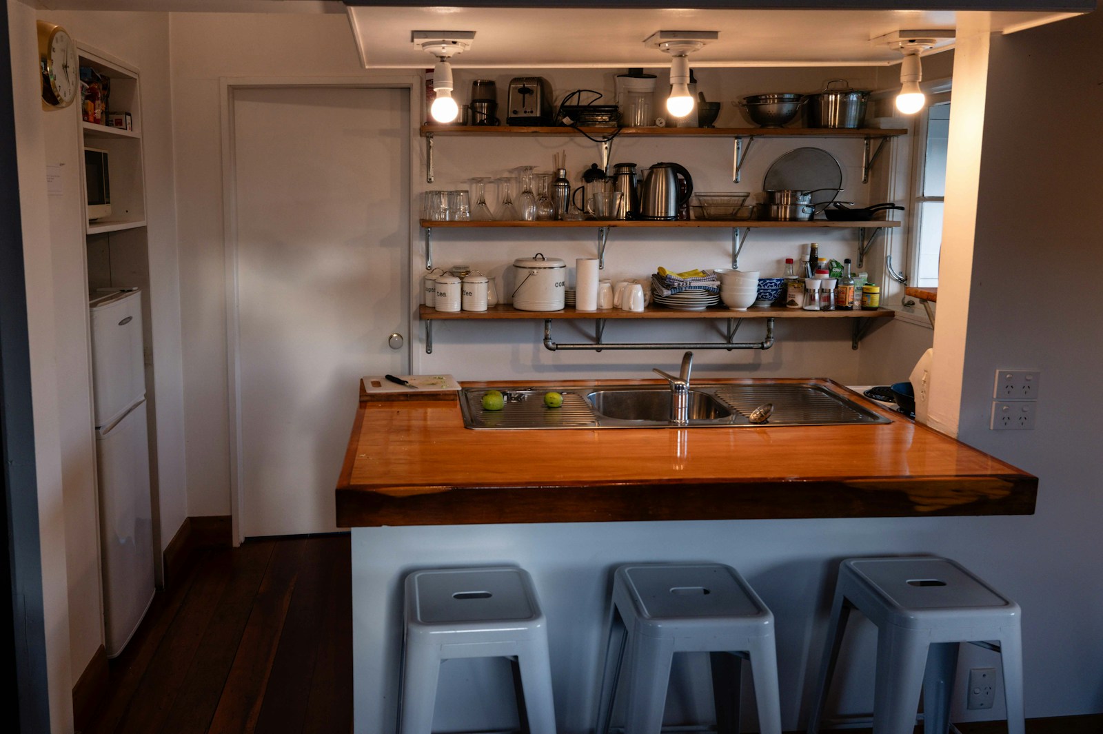 Modern kitchen with island and stools